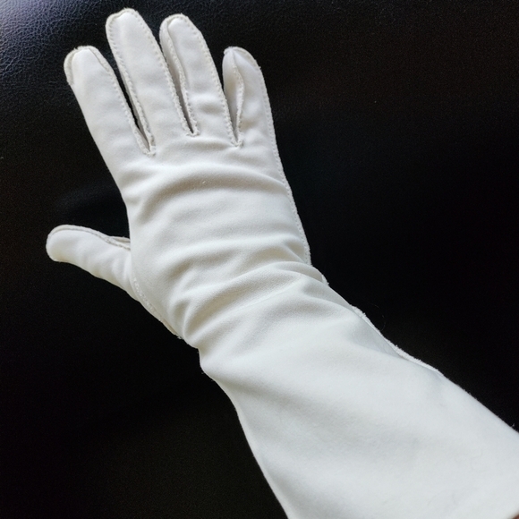 GLOVES Vintage Long Cream Off-White Retro Formal Fancy Costume Cosplay Large - Picture 4 of 11